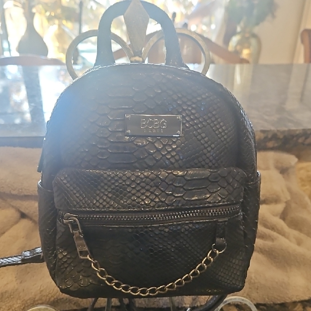 Black Textured BCBG Paris Backpack